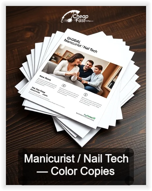 Manicurist Nail Tech business card design sample