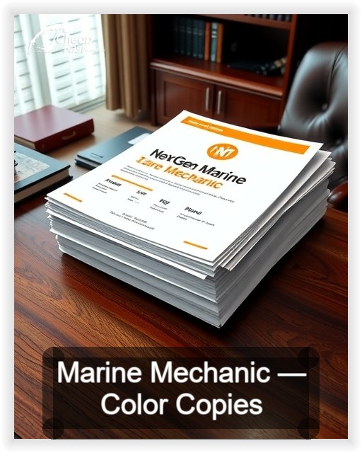 Marine Mechanic business card design sample