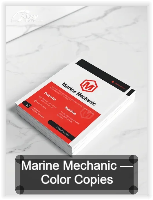 Marine Mechanic business card design sample