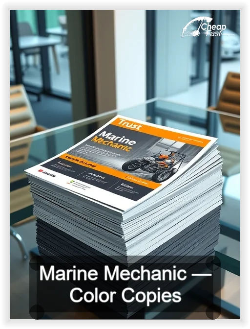 Marine Mechanic business card design sample