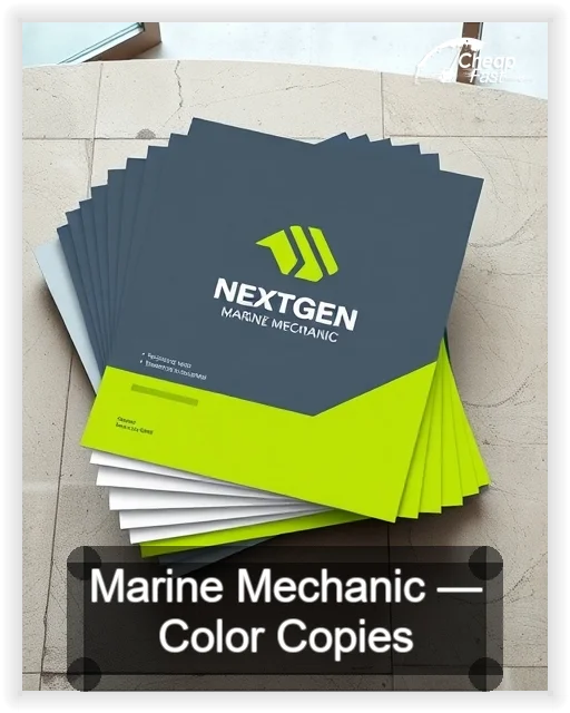 Marine Mechanic business card design sample