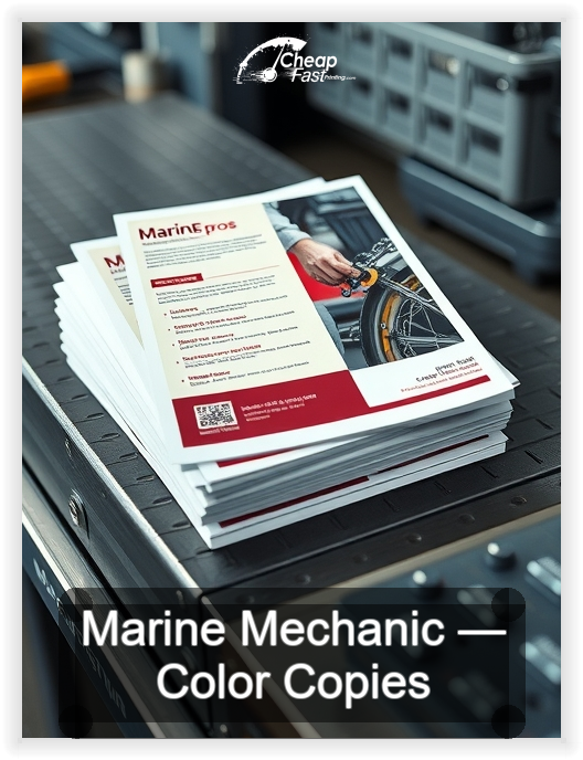 Marine Mechanic business card design sample