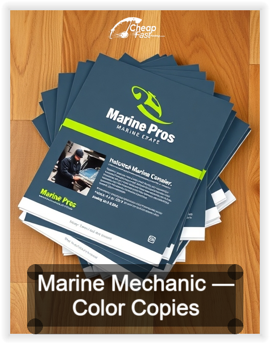 Marine Mechanic business card design sample