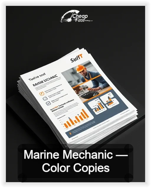 Marine Mechanic business card design sample