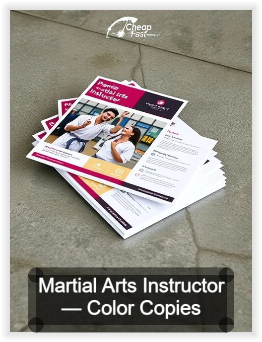 Martial Arts Instructor business card design sample