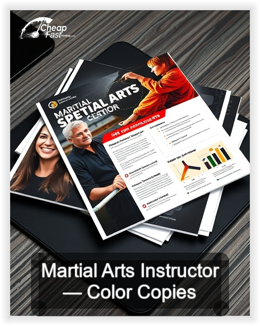 Martial Arts Instructor business card design sample