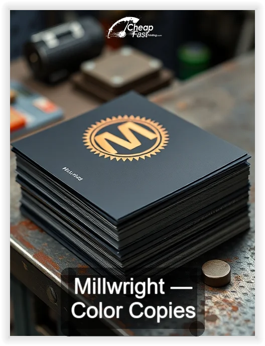 Millwright business card design sample