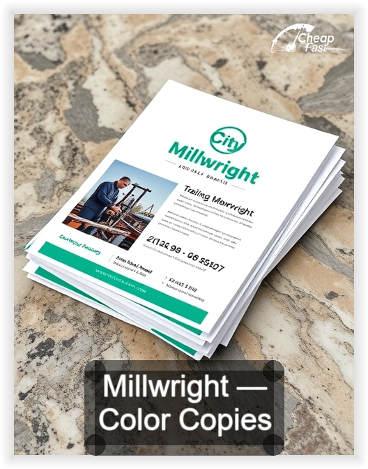 Millwright business card design sample