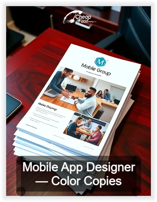 Mobile App Designer business card design sample