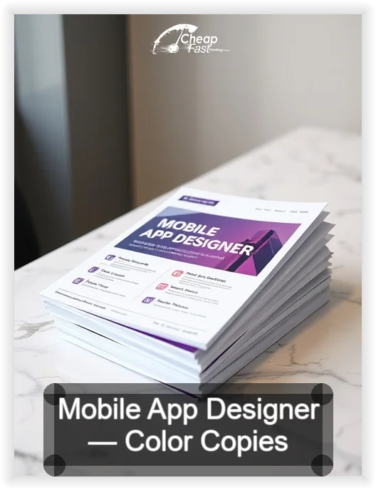 Mobile App Designer business card design sample