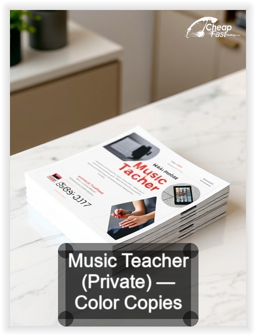 Music Teacher Private business card design sample
