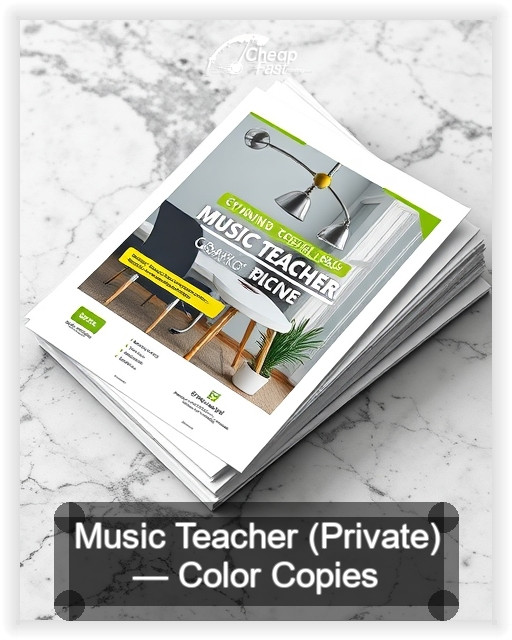 Music Teacher Private business card design sample