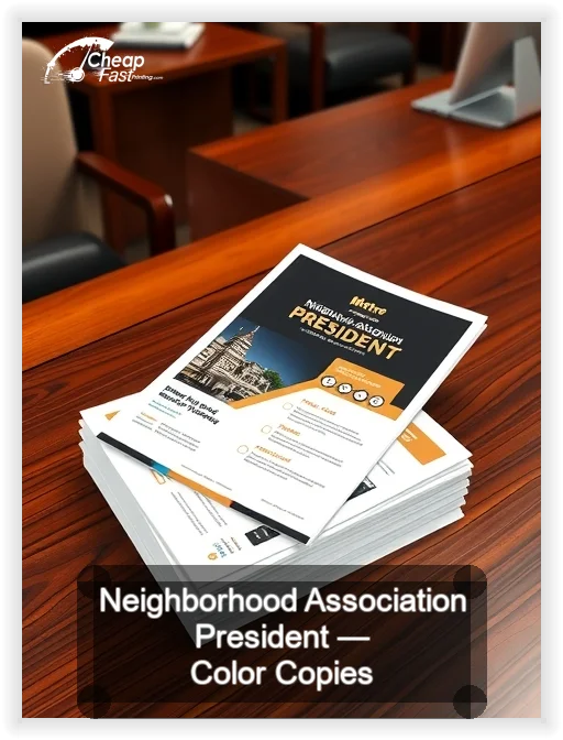 Neighborhood Association President business card design sample