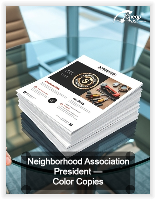 Neighborhood Association President business card design sample