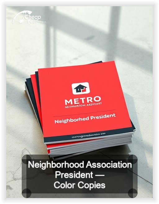 Neighborhood Association President business card design sample