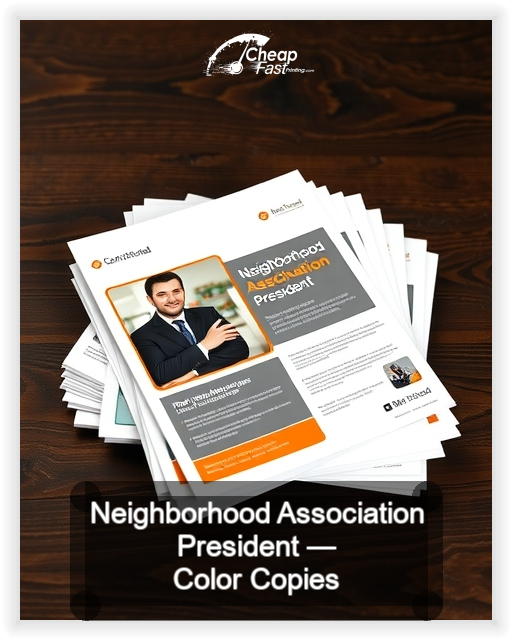 Neighborhood Association President business card design sample