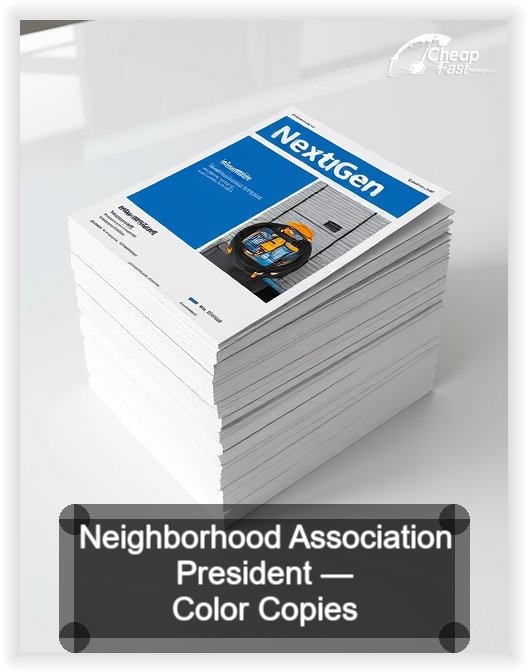 Neighborhood Association President business card design sample