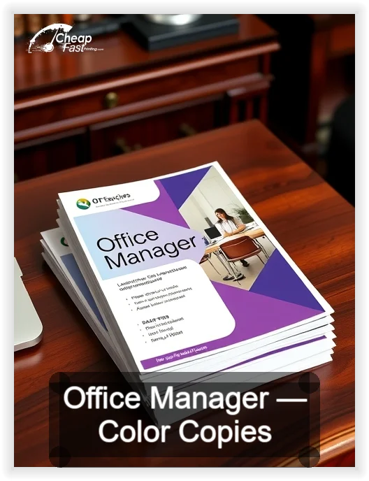 Office Manager business card design sample