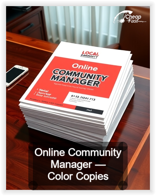 Online Community Manager business card design sample