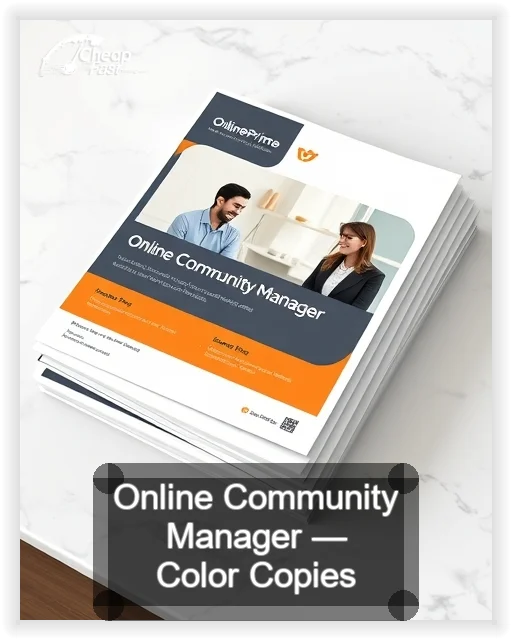 Online Community Manager business card design sample