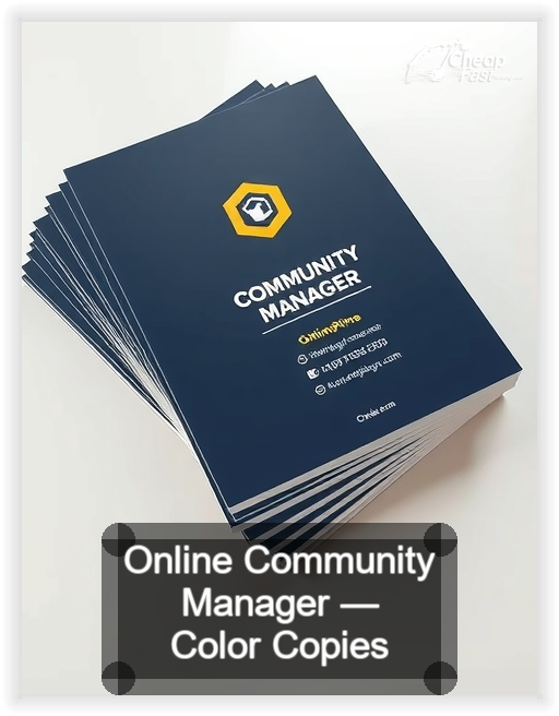 Online Community Manager business card design sample