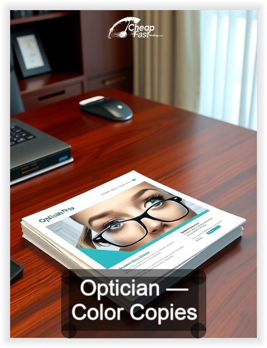 Optician business card design sample