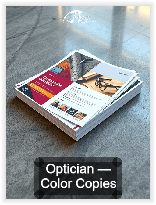Optician business card design sample