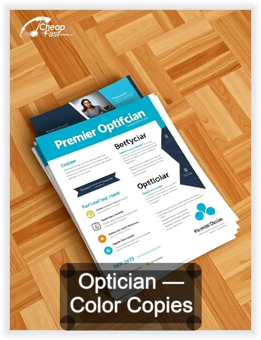 Optician business card design sample