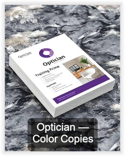 Optician business card design sample