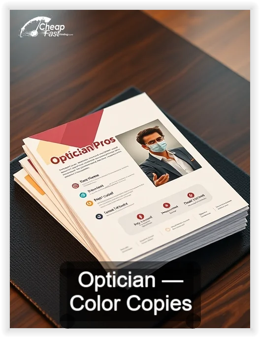 Optician business card design sample