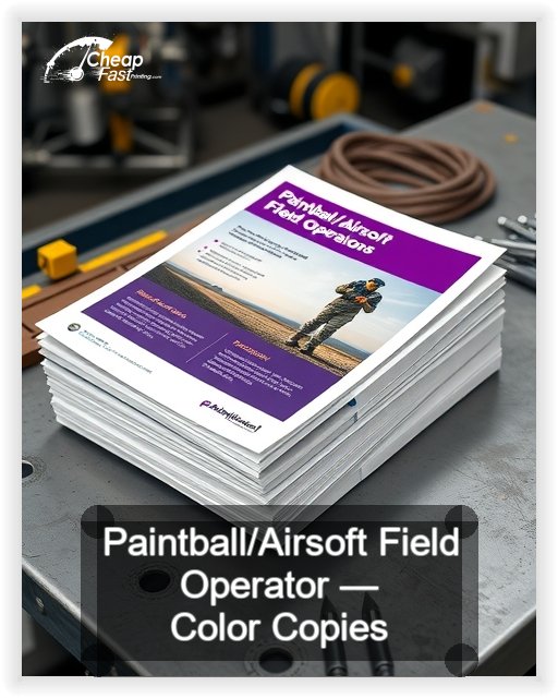Paintball Airsoft Field Operator business card design sample