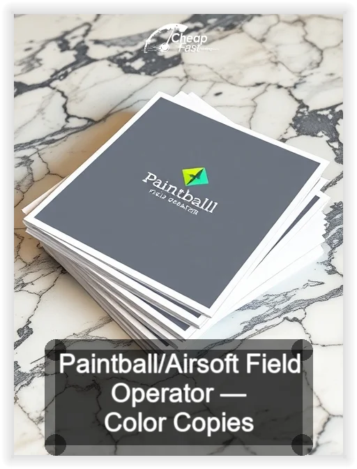 Paintball Airsoft Field Operator business card design sample