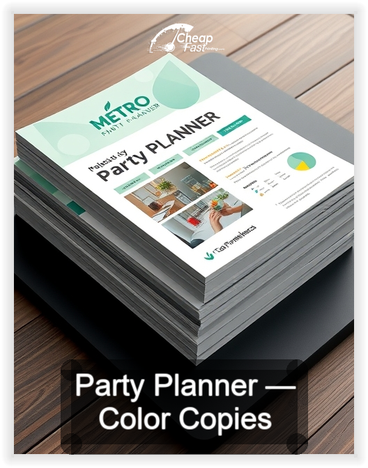 Party Planner business card design sample