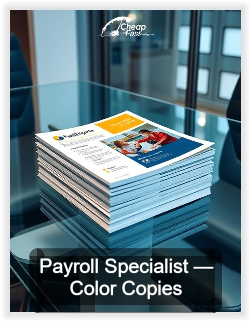 Payroll Specialist business card design sample