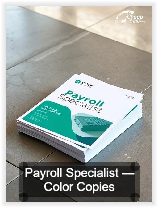 Payroll Specialist business card design sample