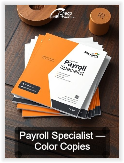 Payroll Specialist business card design sample