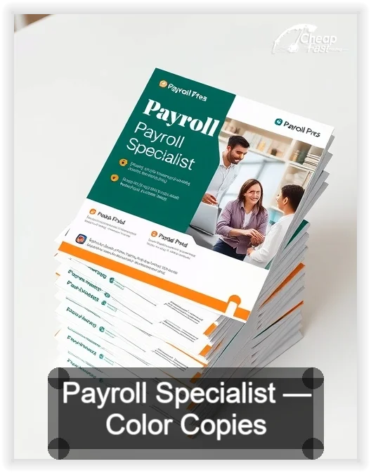 Payroll Specialist business card design sample