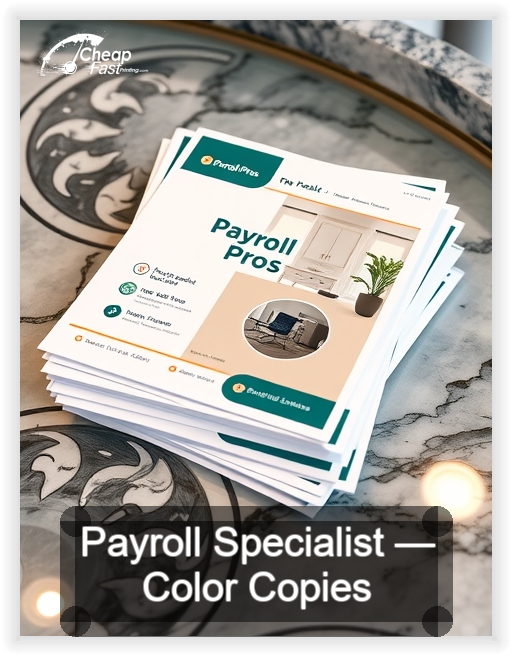 Payroll Specialist business card design sample