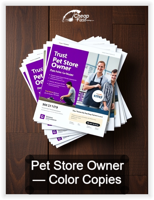 Pet Store Owner business card design sample