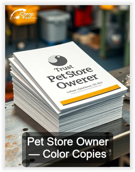 Pet Store Owner business card design sample