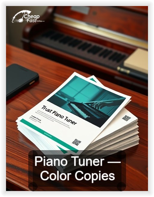 Piano Tuner business card design sample