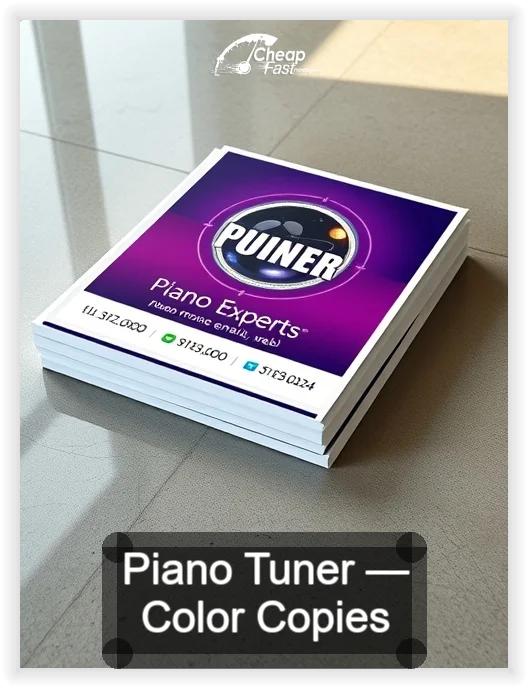 Piano Tuner business card design sample