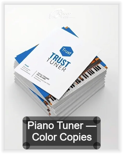 Piano Tuner business card design sample