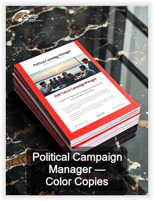 Political Campaign Manager business card design sample