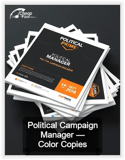 Political Campaign Manager business card design sample