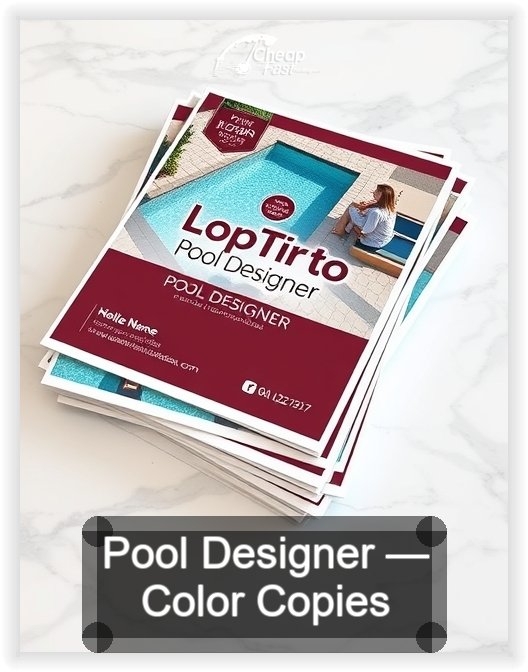 Pool Designer business card design sample
