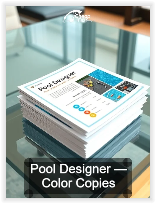 Pool Designer business card design sample
