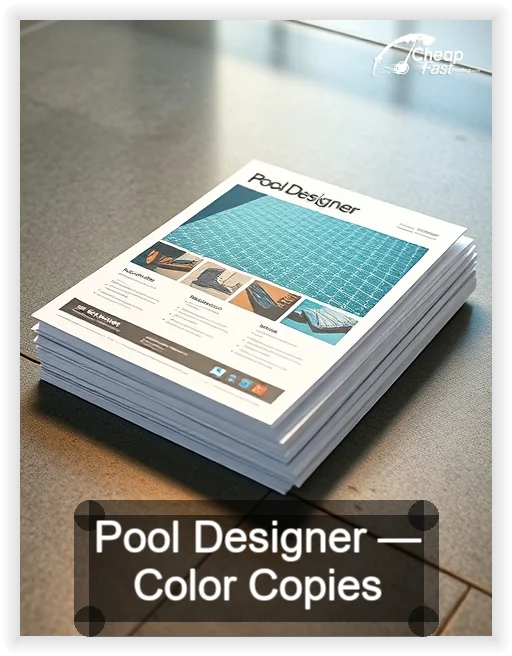 Pool Designer business card design sample