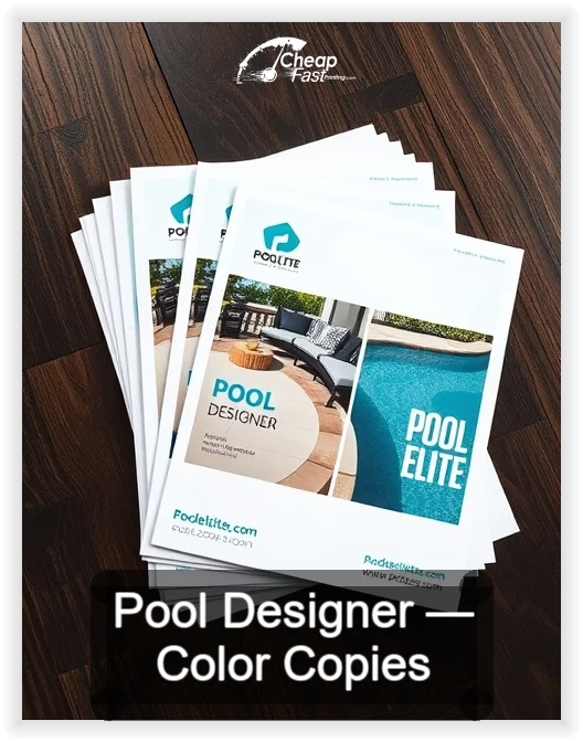 Pool Designer business card design sample