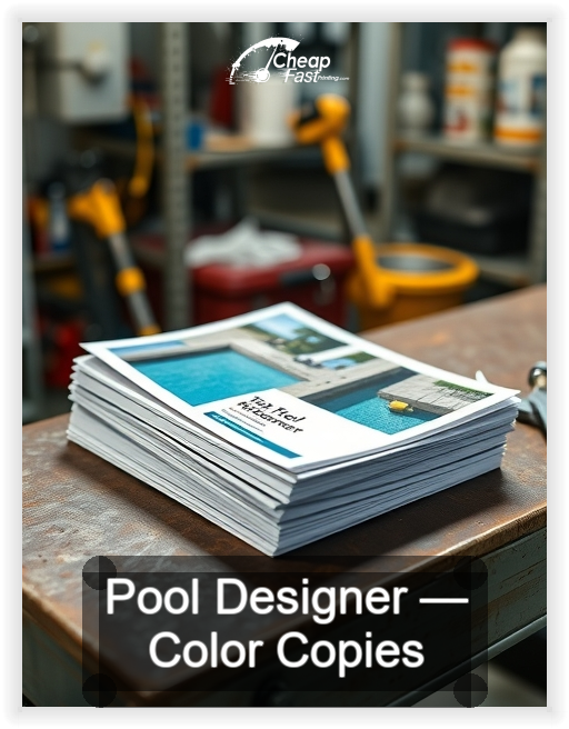 Pool Designer business card design sample